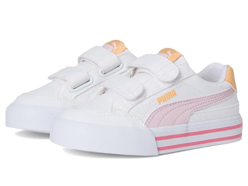 PUMA Court Classic Vulc Unisex-Kinder-Sneaker mit Klettverschluss, Weiß-Rose Mauve-fast Aprikose Ah25, 12.5 Little Kid PUMA Court Classic Vulc Unisex-Kinder-Sneaker mit Klettverschluss, Weiß-Rose Mauve-fast Aprikose Ah25, 12.5 Little Kid von PUMA
