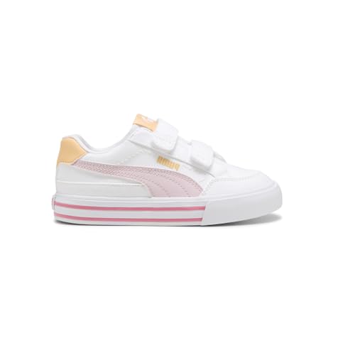 PUMA Court Classic Vulc Unisex-Kinder-Sneaker mit Klettverschluss, Weiß-Rose Mauve-fast Aprikose Ah25, 13.5 Little Kid PUMA Court Classic Vulc Unisex-Kinder-Sneaker mit Klettverschluss, Weiß-Rose Mauve-fast Aprikose Ah25, 13.5 Little Kid von PUMA