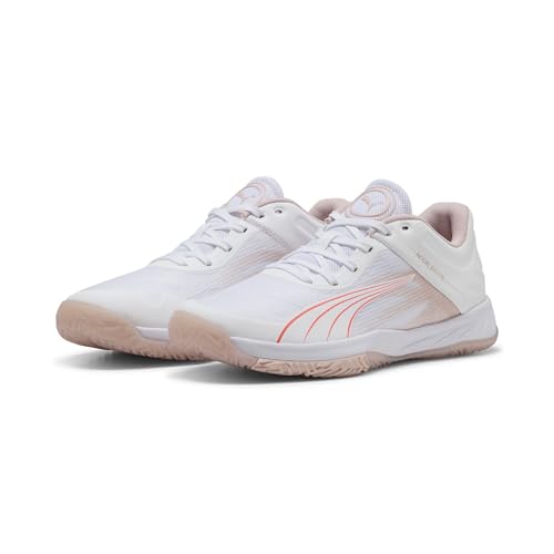 PUMA Damen Accelerate Turbo W+ Hallenturnschuh, White-Glowing RED-Rose Quartz-Alpine Snow, 46 EU von PUMA
