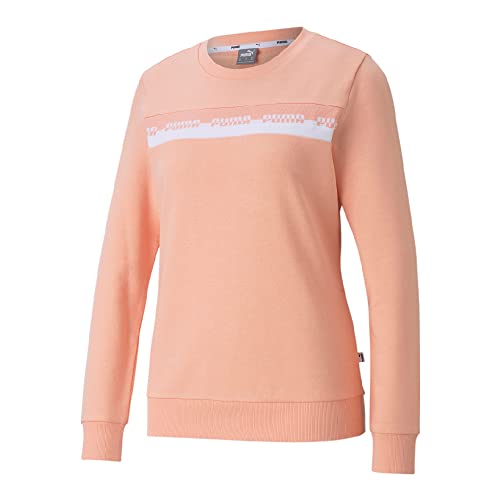 PUMA Damen Amplified Crew Laufbekleidung Sweatshirt Apricot - Weiß S von PUMA