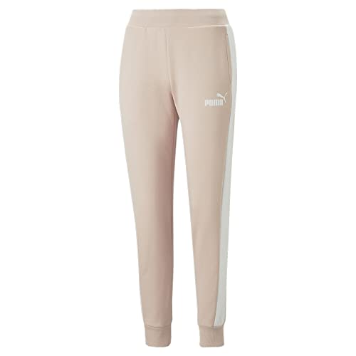 PUMA Damen Around The Block Hose LRose Quartz White Pink ┃Jogginghose für Damen mit mittlerer Bundhöhe von PUMA