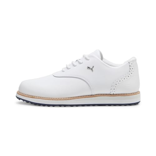 PUMA Damen Avant WMNS Golf Shoe, White-Deep Navy-Sand Dune, 40.5 EU von PUMA