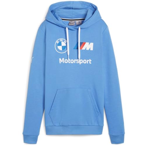 PUMA Damen BMW M Motorsport Essentials Logo Fleece Hoodie Kapuzenpullover, Blauer Himmel, Large von PUMA