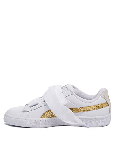 PUMA Damen Basket Heart Glitter WN's Sneaker, White-Gold, 38.5 von PUMA