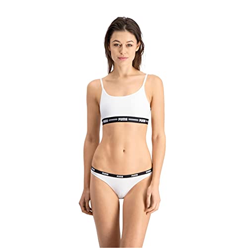 PUMA Damen Bikini Slip, White/White, XS (2er Pack) von PUMA