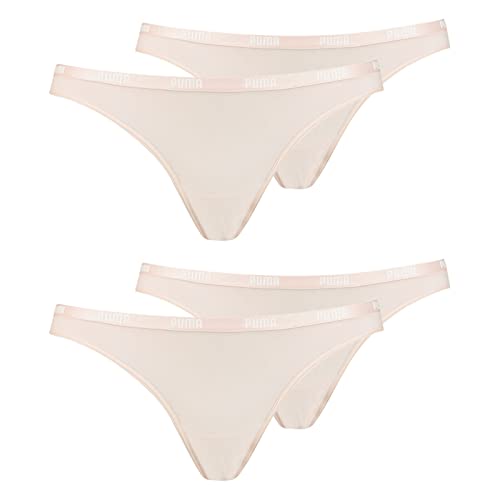 PUMA Damen Bikini Slips 603031001 4er Pack, Farbe:Rosa, Wäschegröße:M, Artikel:-008 Rose dust von PUMA