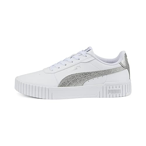 PUMA Damen Carina 2.0 Distressed Sneaker, White Silver, 38 EU von PUMA