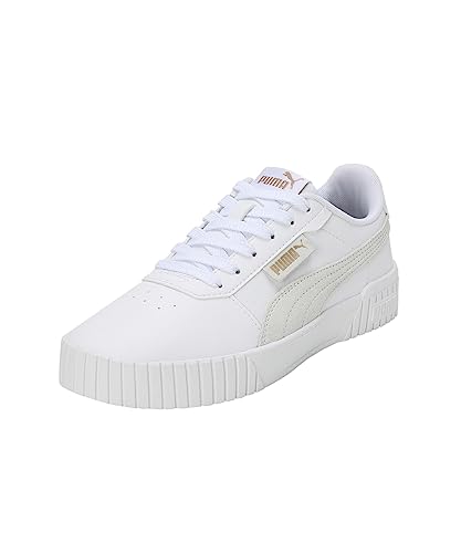 PUMA Damen Carina 2.0 Logobsession Sneaker, White Gold, 38 EU PUMA Damen Carina 2.0 Logobsession Sneaker, White Gold, 38 EU von PUMA