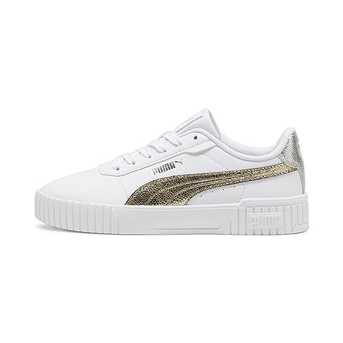 PUMA Damen Carina 2.0 Metallic Shine Turnschuhe, Puma White Puma Gold Puma Silver, 36 EU von PUMA