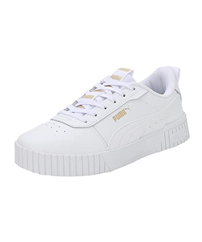 PUMA Damen Carina 2.0 Tape Sneaker, White White Team Gold, 37 EU von PUMA