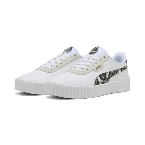 PUMA Damen Carina 3.0 Snake CHIC Sneaker, White-Vapor Gray Aged Silver, 38.5 EU von PUMA