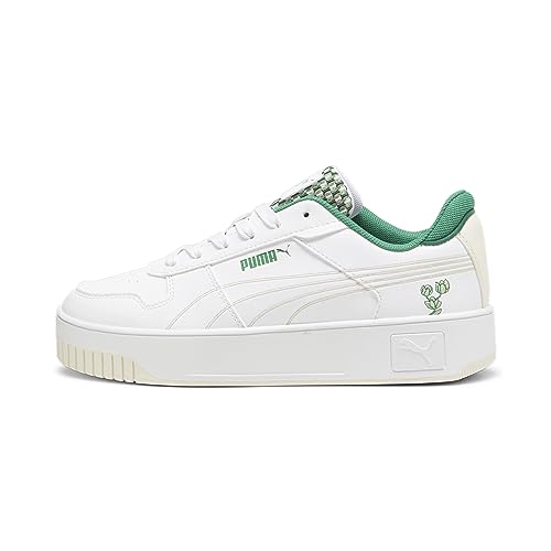 Puma Women Carina Street Blossom Sneakers, Puma White-Sugared Almond-Archive Green, 38 EU von PUMA