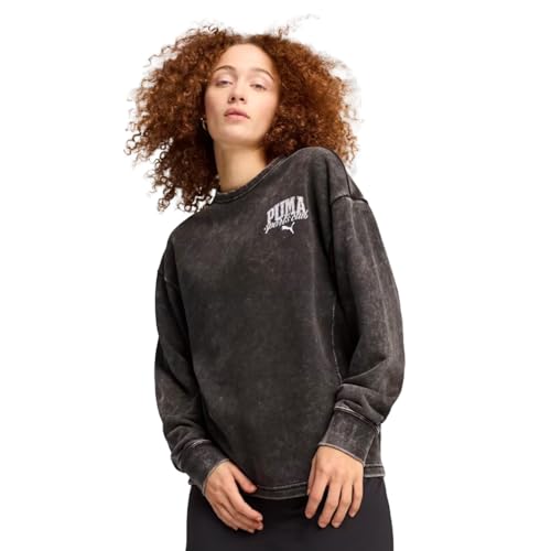 PUMA Damen Class Bequemer Crewneck mit Waschung M, Black von PUMA