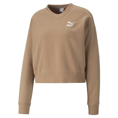 PUMA Damen Classics Crew Neck Sweatshirt XLDusty Tan Beige von PUMA