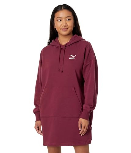 PUMA Damen Classics Fleece Kapuzenkleid, Dunkler Jaspis, X-Groß von PUMA