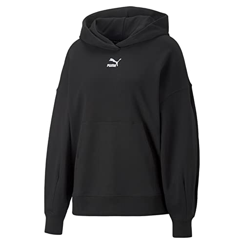 PUMA Damen Classics Oversized Hoodie Tr Fleecejacke, schwarz, L von PUMA