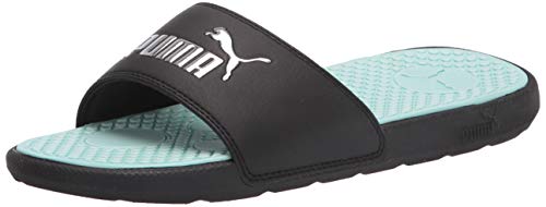 PUMA Damen Cool Cat Schiebe-Sandalen, Black-fair Aqua Silver, 41 EU von PUMA