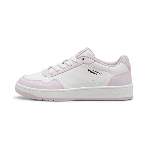 PUMA Damen Court Classy Sneakers, White Grape Mist Gold Purple, 40.5 EU von PUMA