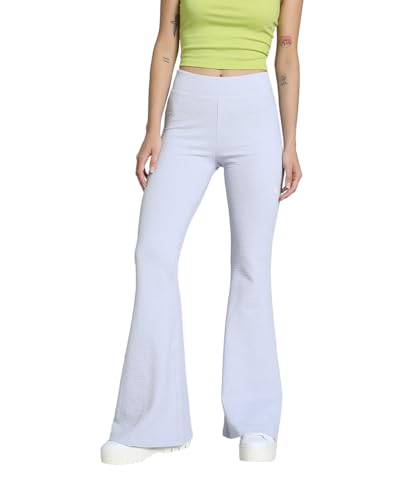 PUMA Damen DARE TO Strukturierte ausgestellte Leggings L, Cool Weather Blue von PUMA