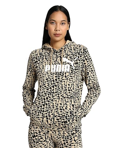 PUMA Damen ESS+ Animal AOP Hoodie Sweatshirt, bunt, L von PUMA