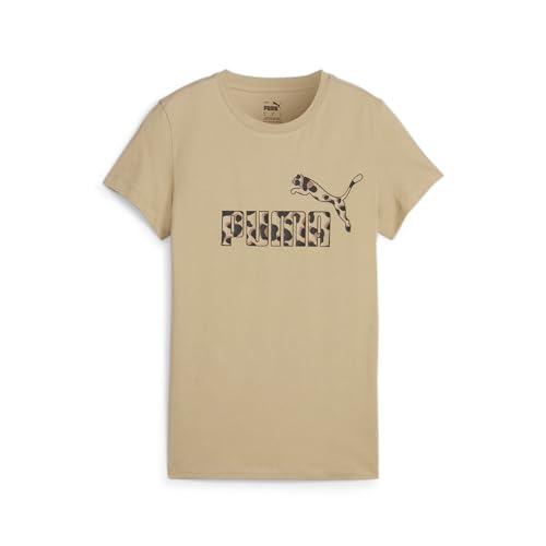 PUMA Damen ESS+ Animal Graphic T-Shirt SPrairie Tan Beige von PUMA