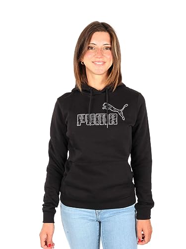 PUMA Damen ESS+ Animal Hoodie Sweatshirt, Schwarz, L von PUMA