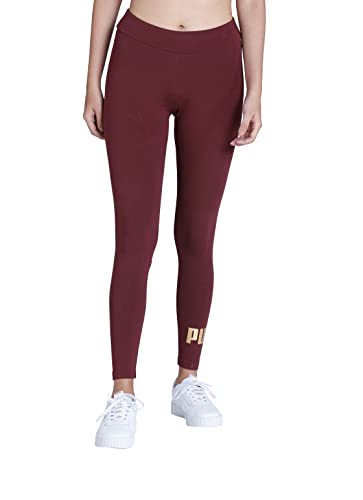 PUMA Damen ESS+ Metallic Leggings Leggins, Aubergine, M von PUMA