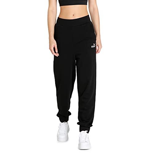 PUMA Damen ESS+ Embroidery High-Waist Pants Tr Cl Hose, Black, L von PUMA