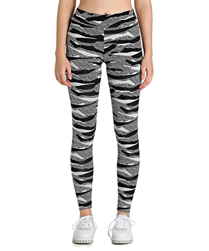 PUMA Damen ESS+ Tier AOP Leggings Leggins, schwarz, L von PUMA