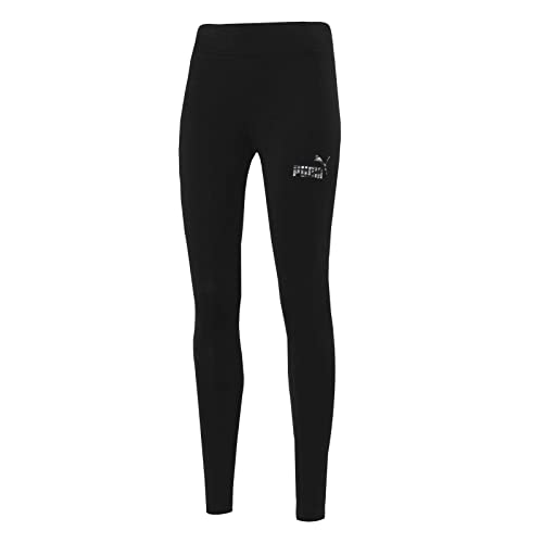 PUMA Damen ESS+ Tier Logo Leggings Tights, schwarz, S von PUMA