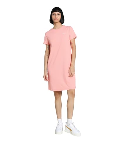 PUMA Damen ESS Elevated Geripptes Bodycon-Kleid M, Pink Fruit von PUMA