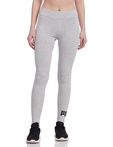 PUMA Damen ESS Logo Leggings Netze, Hellgrau, Heath, XXS von PUMA