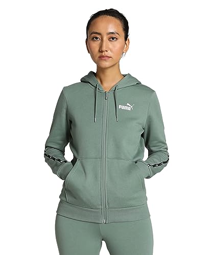 PUMA Damen ESS Tape Fz Hoodie FL Sweat, Eukalyptus, XS von PUMA