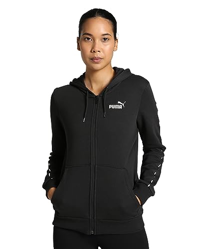 PUMA Damen ESS Tape Fz Hoodie FL Sweat, Schwarz, M von PUMA