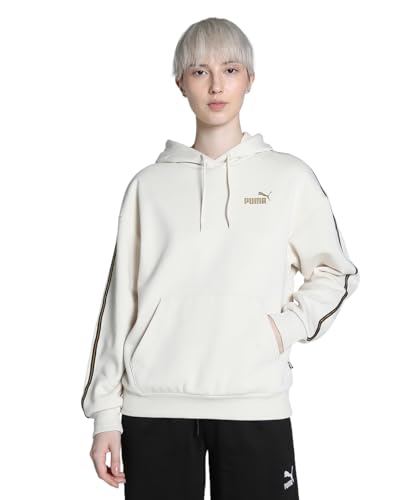 PUMA Damen ESS Tape MINIMAL Gold Hoodie XL Alpine Snow White von PUMA