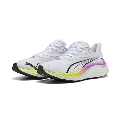 PUMA Damen Electrify Nitro 4 WN Straßen-Laufschuh, White-Yellow ALERT-Pure Magenta, 38.5 EU von PUMA