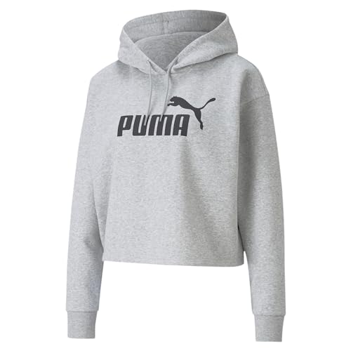 PUMA Damen Essentials+ Cropped Logo Hoodie 3XLLight Gray Heather von PUMA