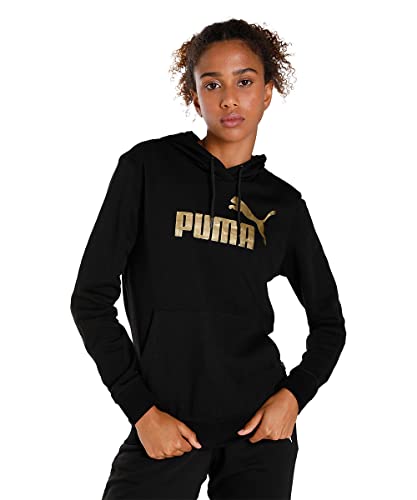 PUMA Damen Essentials+ Metallic Logo Hoodie XLBlack Gold von PUMA