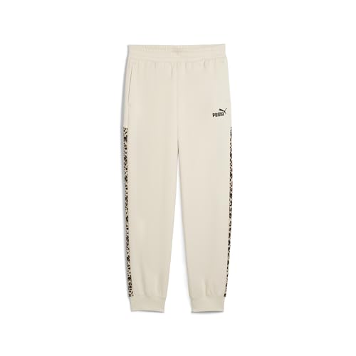 PUMA Damen Essentials Comfort High-Waist Jogginghose mit Animal-Print XXS, Alpine Snow White von PUMA
