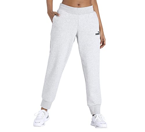 PUMA Damen Essentials Fleece-Jogginghose (erhältlich in Übergrößen) Hose, Hellgrau Heather-Katze, Groß von PUMA