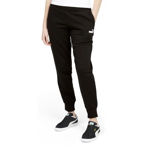 PUMA Damen Essentials French Terry Sweatpants (Available in Plus Sizes) Trainingshose, Baumwolle, Schwarz-Weiß, M von PUMA