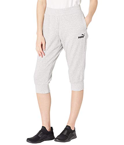 PUMA Damen Essentials French Terry Capri Sweatpants Trainingshose, Hellgrau meliert, M von PUMA