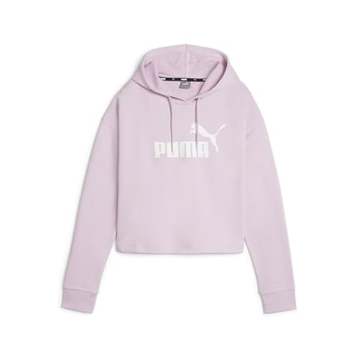 PUMA Damen Essentials Logo Cropped Hoodie LGrape Mist Purple ┃Kapuzenpullover für Damen von PUMA