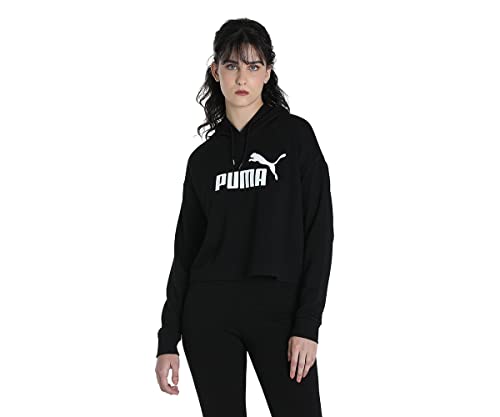 PUMA Damen Essentials Logo Cropped Hoodie XLBlack ┃Kapuzenpullover für Damen von PUMA