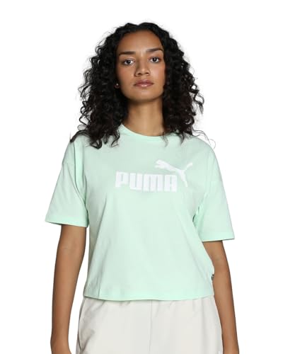 PUMA Damen Essentials Logo Cropped T-Shirt MFresh Mint Green von PUMA