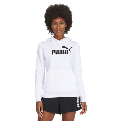 PUMA Damen Essentials Logo Fleece Hoodie (Erhältlich in Übergrößen) Sweatshirt, Weiß, S Größen von PUMA