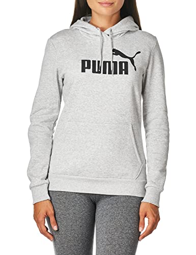 PUMA Damen Essentials Logo Fleece Hoodie (Erhältlich in Übergrößen) Sweatshirt, Hellgrau meliert, L von PUMA