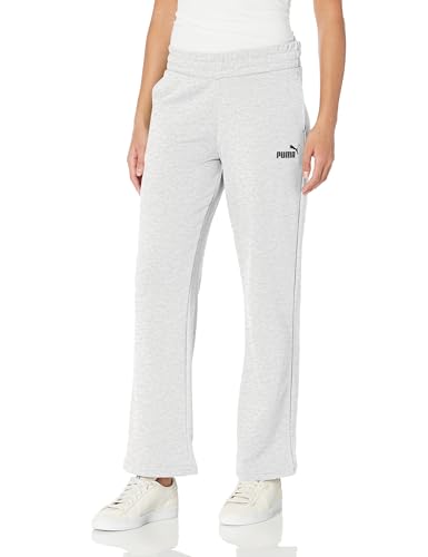 PUMA Damen Essentials+ Straight Leg French Terry Sweatpants Trainingshose, Hellgrau meliert, Groß von PUMA