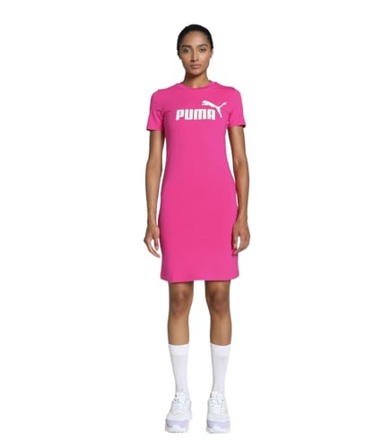 PUMA Damen Essentials T-Shirt-Kleid mit schmaler Passform LGarnet Rose Pink von PUMA