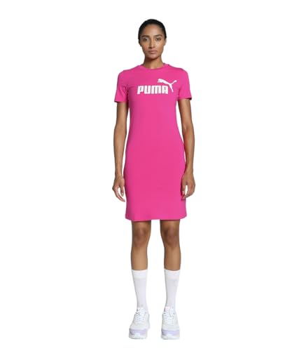 PUMA Damen Essentials T-Shirt-Kleid mit schmaler Passform MGarnet Rose Pink von PUMA